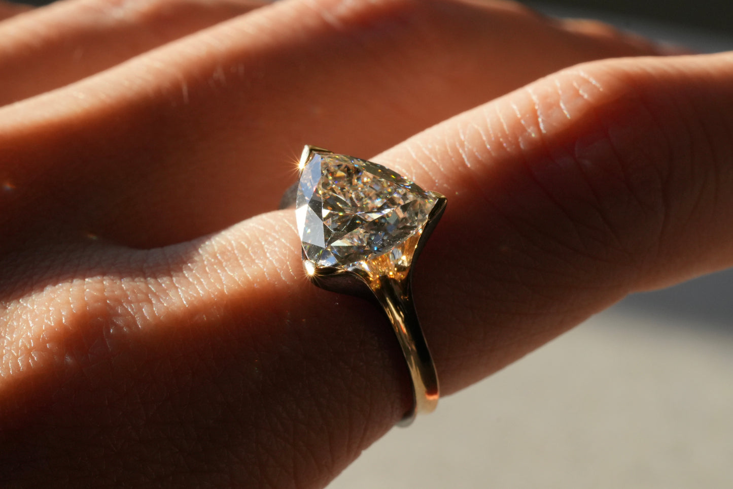 Trillion Zen Ring with 1.75ct Trillion Diamond in Platinum Setting