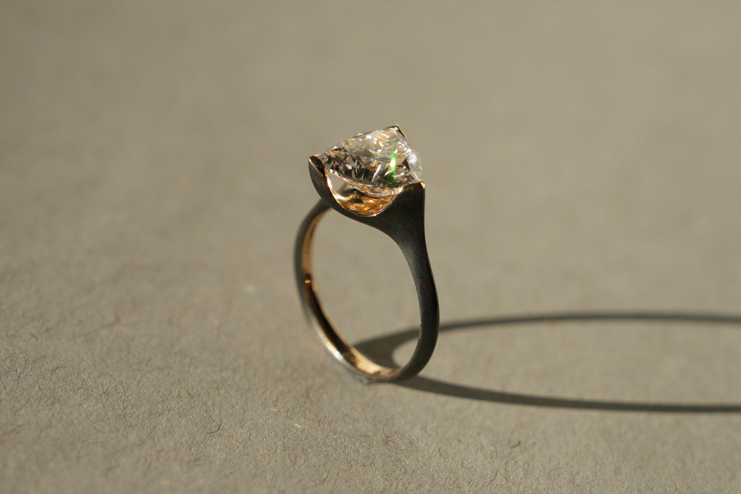 Trillion Zen Ring with 1.75ct Trillion Diamond in Platinum Setting