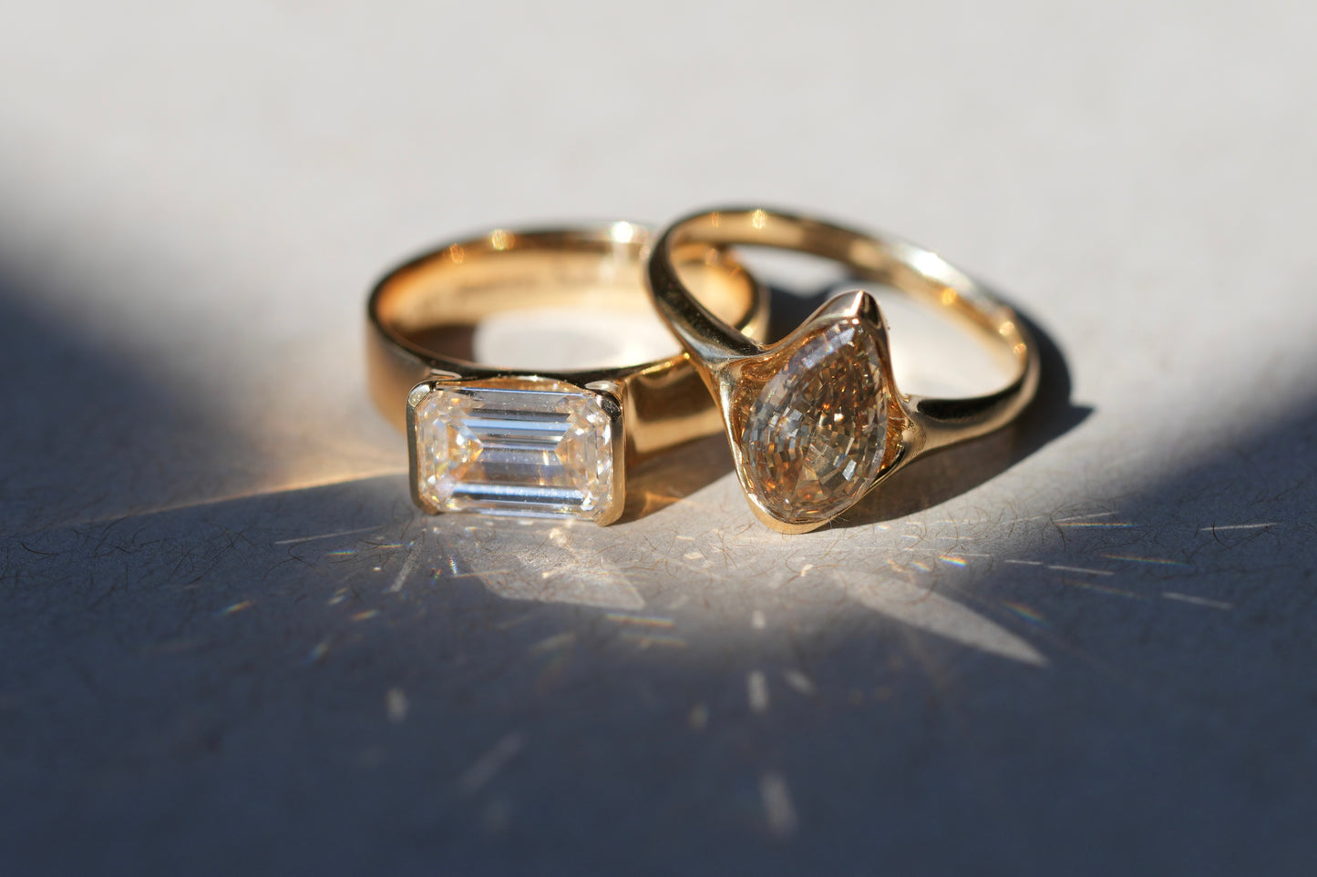 Jeri’s and Raymond’s Matching Toi et Moi Bridal Set and Wedding Band