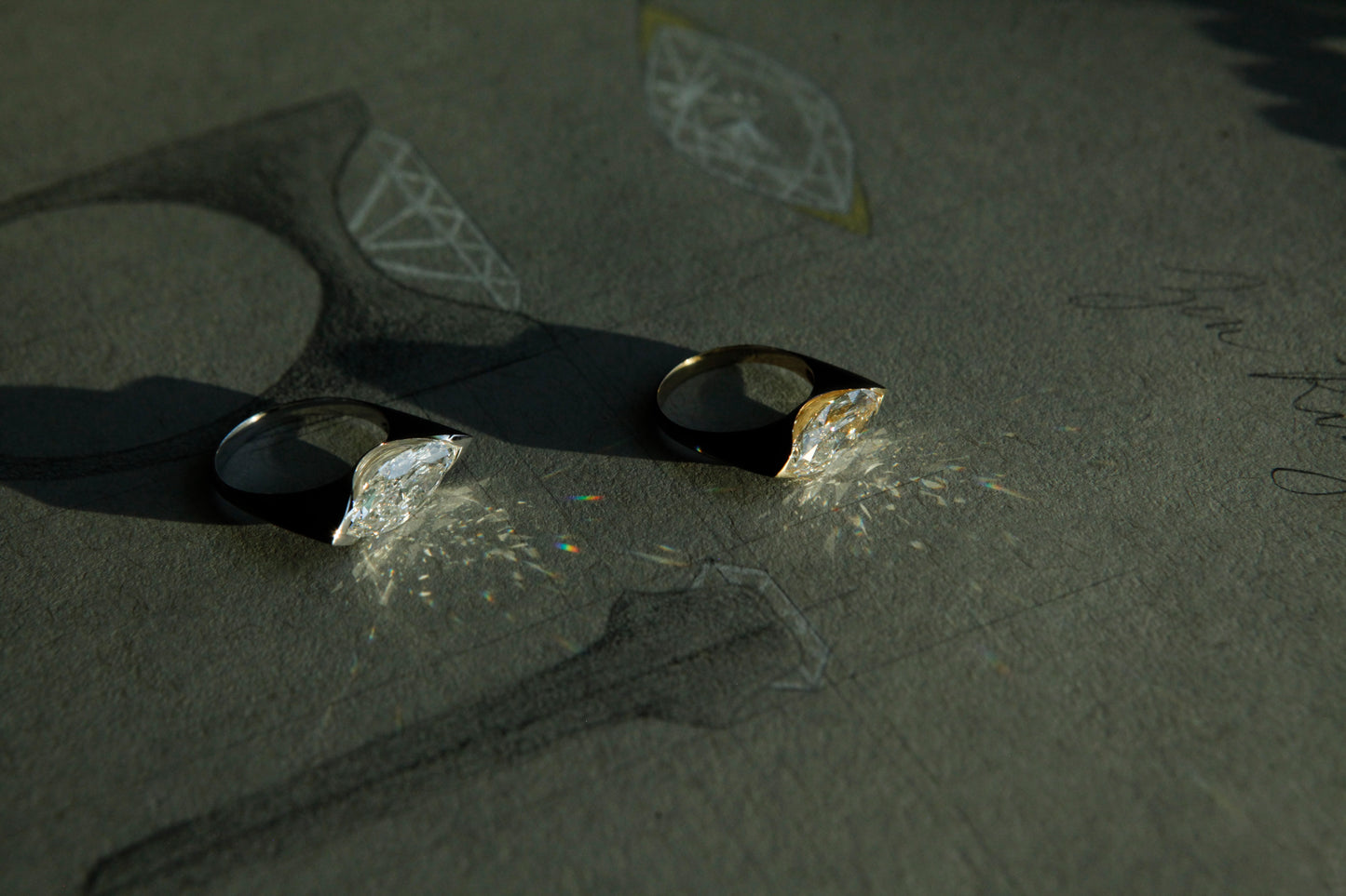 Marquise Zen Ring for Nick and Gustavo and 2 Mock Rings and Overnight Insured Shipping