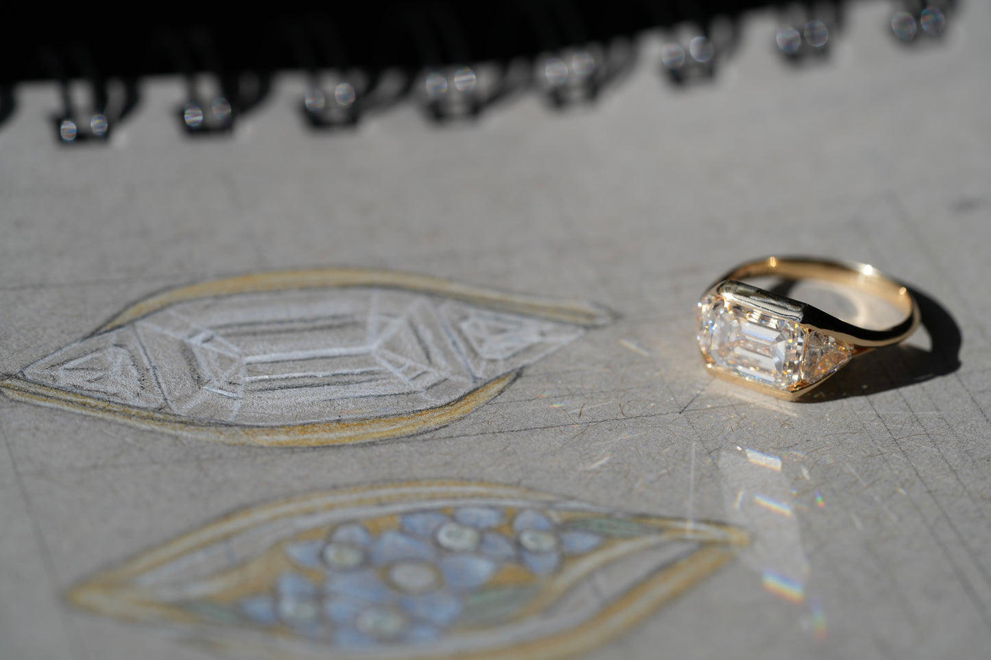 Emma and Danny’s Hydrangea Embrace Ring