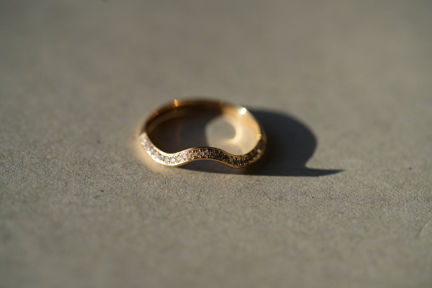 Knife Edge Zen Wedding Band with Pavé (Ready to Ship)