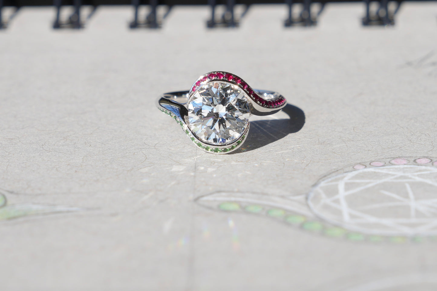 Maha and Kevin’s Lovebird Embrace Ring
