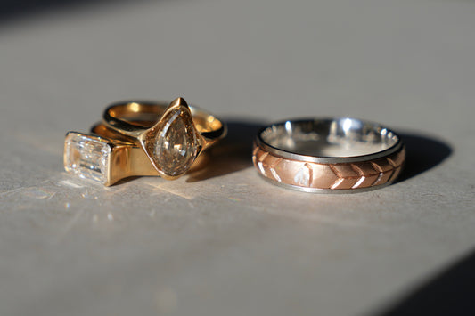 Jeri’s and Raymond’s Matching Toi et Moi Bridal Set and Wedding Band