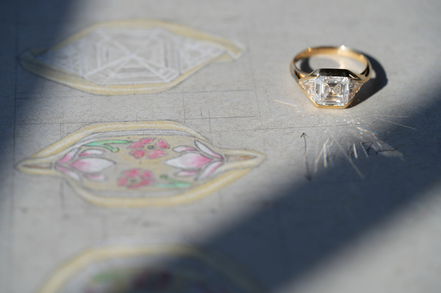 Kiera and Chase's Poppy and Magnolia Embrace Ring