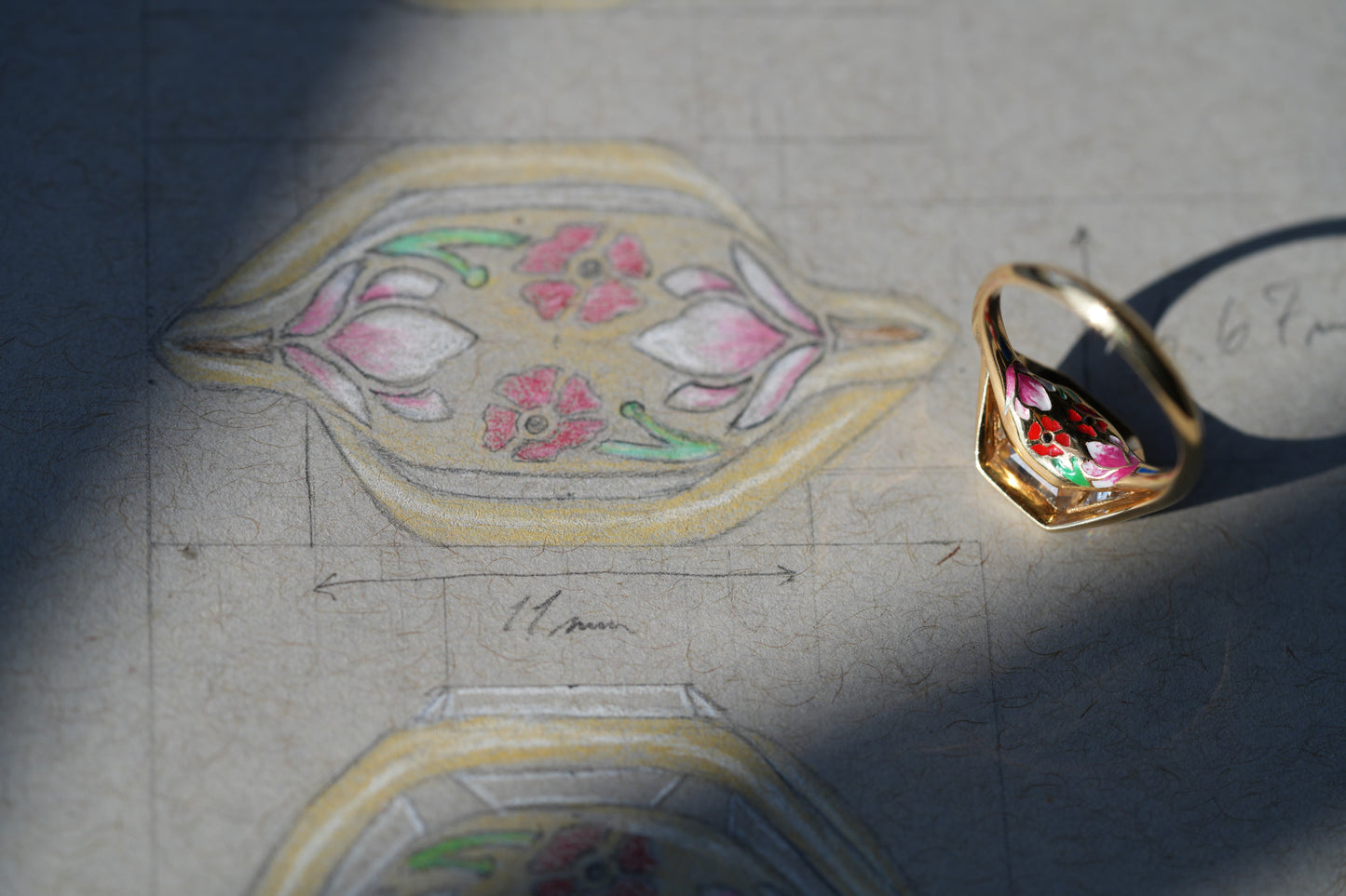 Kiera and Chase's Poppy and Magnolia Embrace Ring