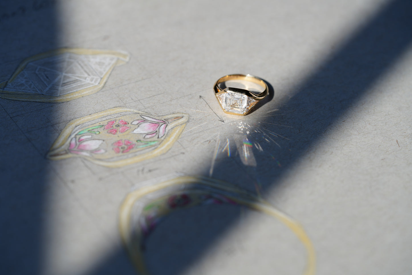 Kiera and Chase's Poppy and Magnolia Embrace Ring