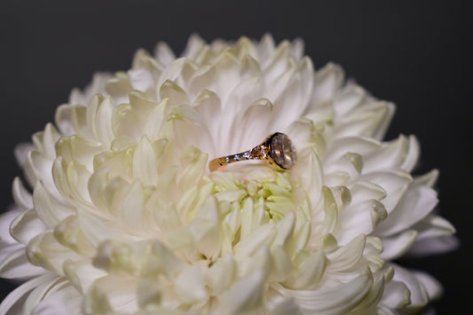 Vanessa and John's Hand-Engraved Daisy Bridal Set