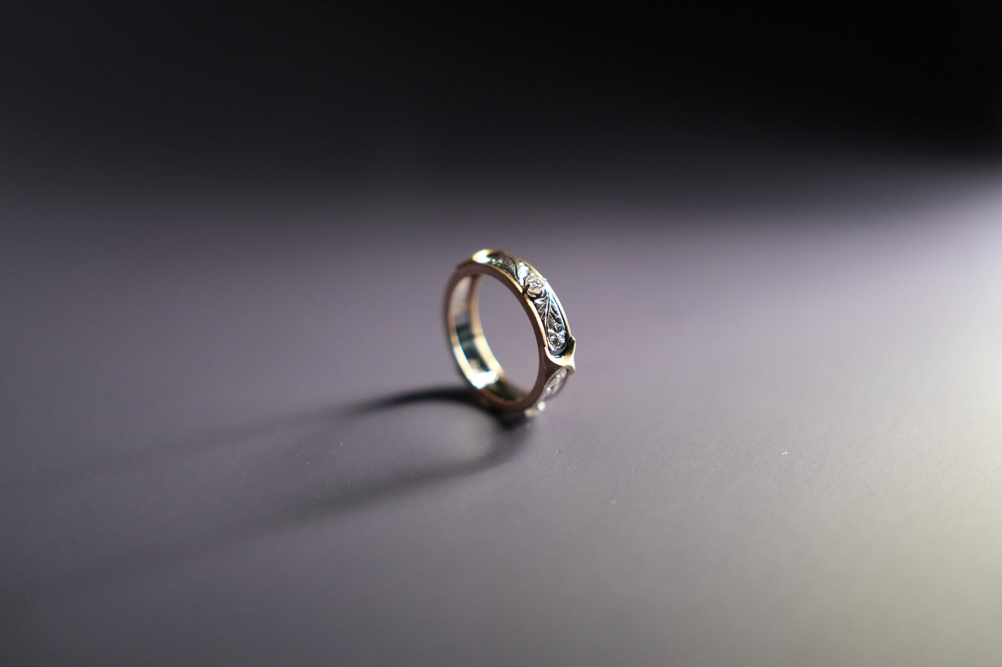 Bob’s Carved Imperial Jade Goldfish Toi et Moi and Nelson's Hand-Engraved Two-Toned Triple Diamond Band