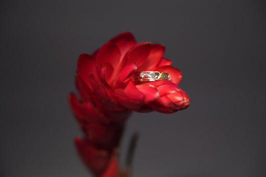 Nelson's Hand-Engraved Two-Toned Triple Diamond Band