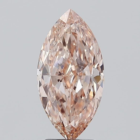 Lab Grown Marquise 3.01ct Fancy Intense Brownish Pink Diamond VS1